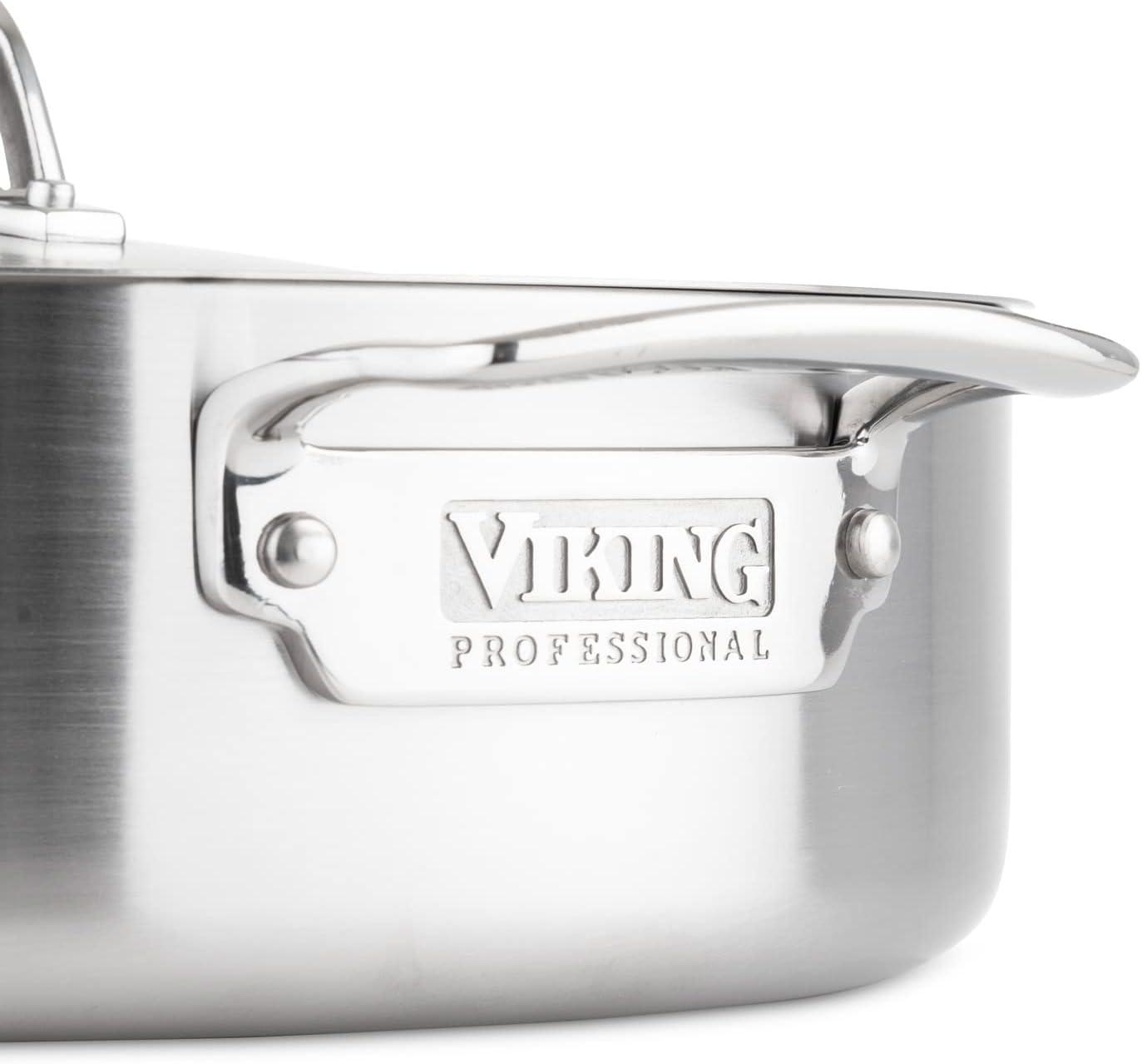 viking culinary professional 5-ply stainless steel saut pan, 6.4 quart