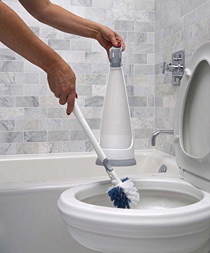 Unger No-Drip Toilet Brush Set  Flexible Neck Toilet Brush with Portable Caddy Holder, Discreet Bathroom Cleaning Brush, Toilet Scrubber, Toilet Bowl Cleaner Brush, Bathroom Cleaning Supplies