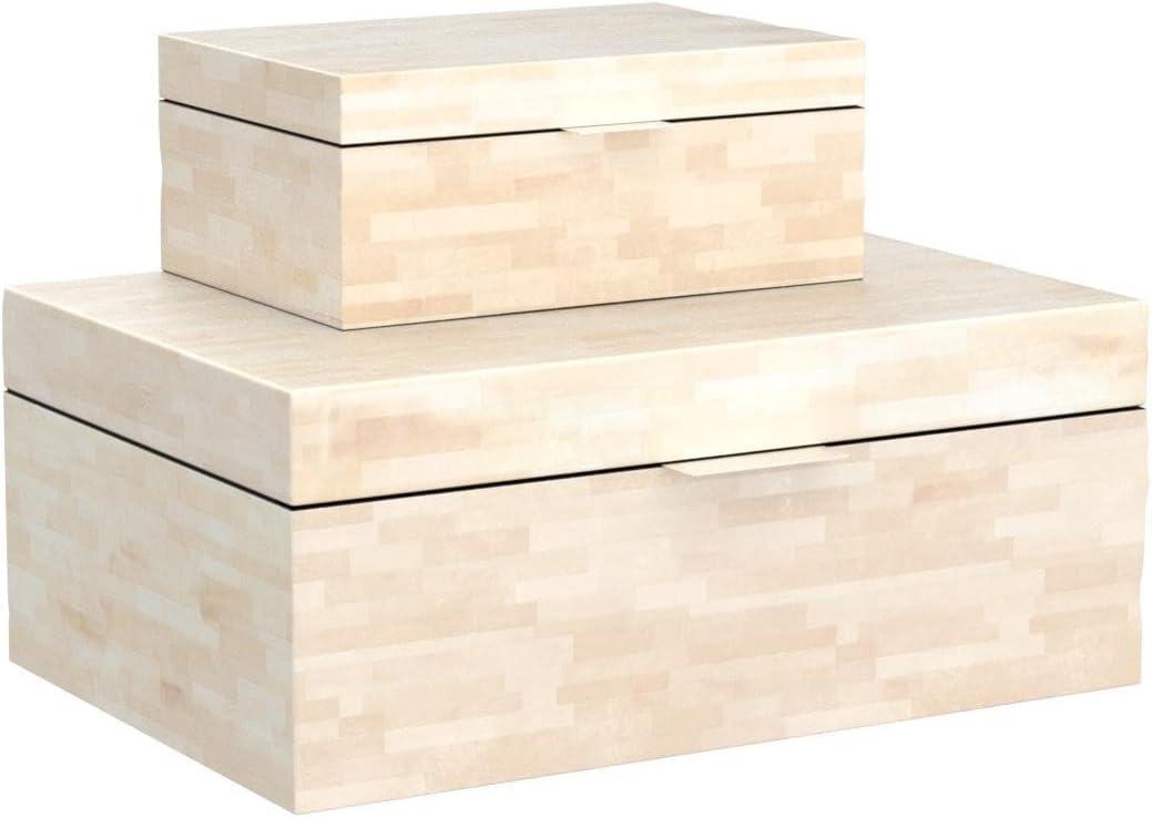 Set of 2 Wooden Boxes with Pattern - Olivia & May