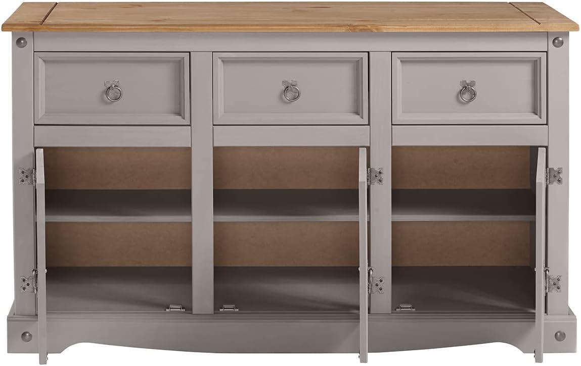 49.25 x 29.88 x 15.75 in. Cottage Series Wood Buffet Sideboard, Corona Gray