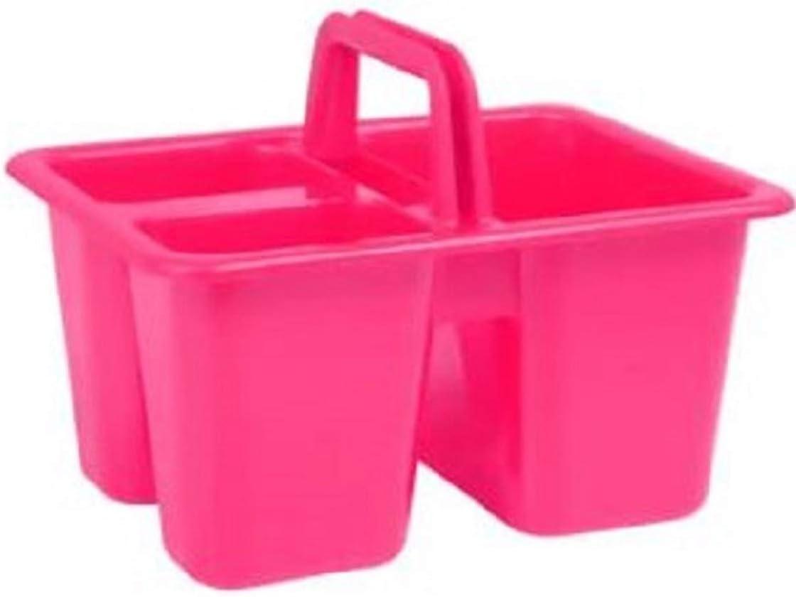 Small Plastic Caddies with Handles, 3 Compartments, Assorted Colors, 4-ct Set