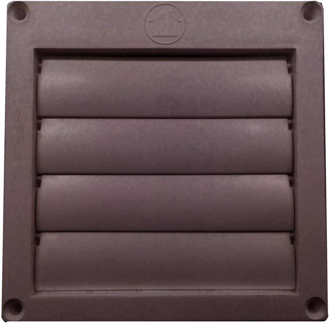 Builder's Best Plastic Rectangle Louvered Face Plate Free-Swinging Louvers - Brown