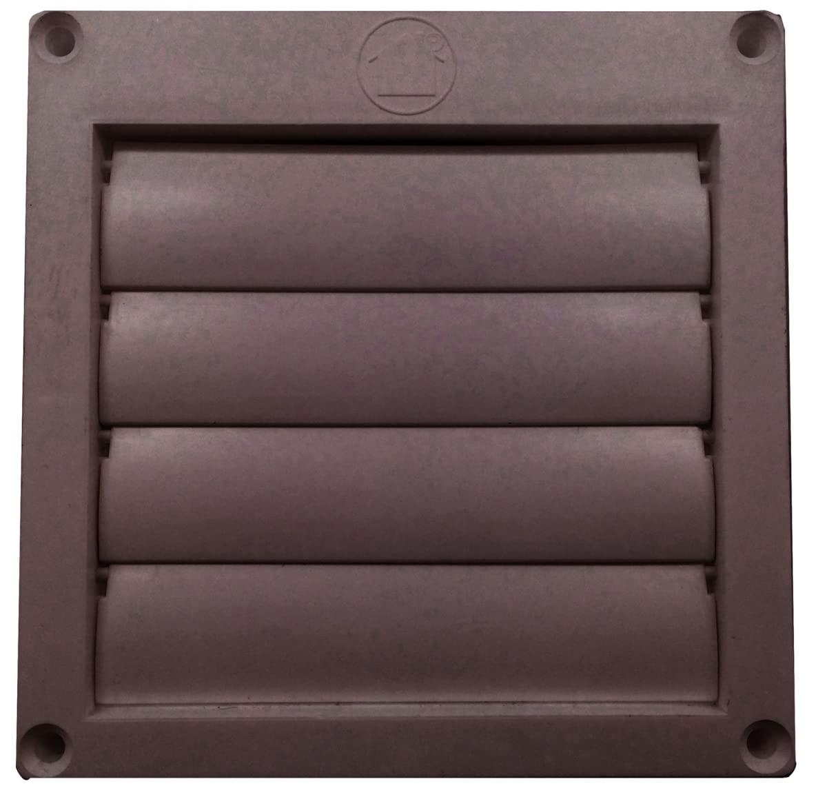Builder's Best Plastic Rectangle Louvered Face Plate Free-Swinging Louvers - Brown