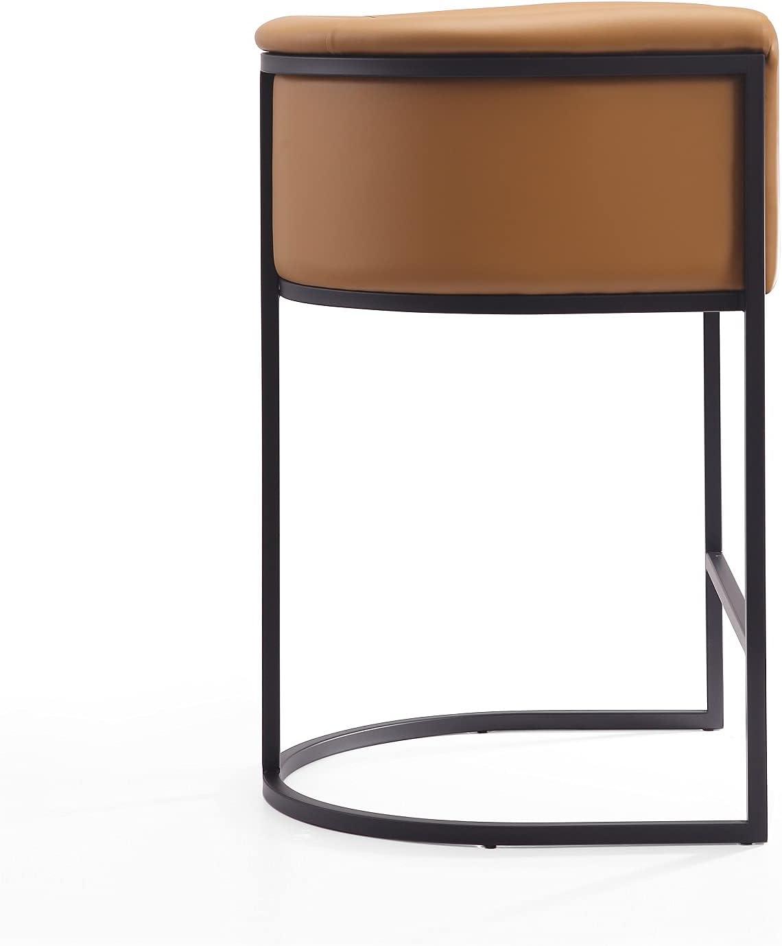 Set of 3 Cosmopolitan Upholstered Metal Counter Height Barstools - Manhattan Comfort