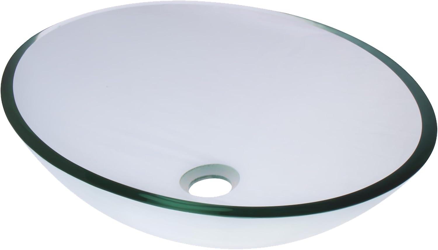 Clear Oval Glass Above-Counter Vessel Sink