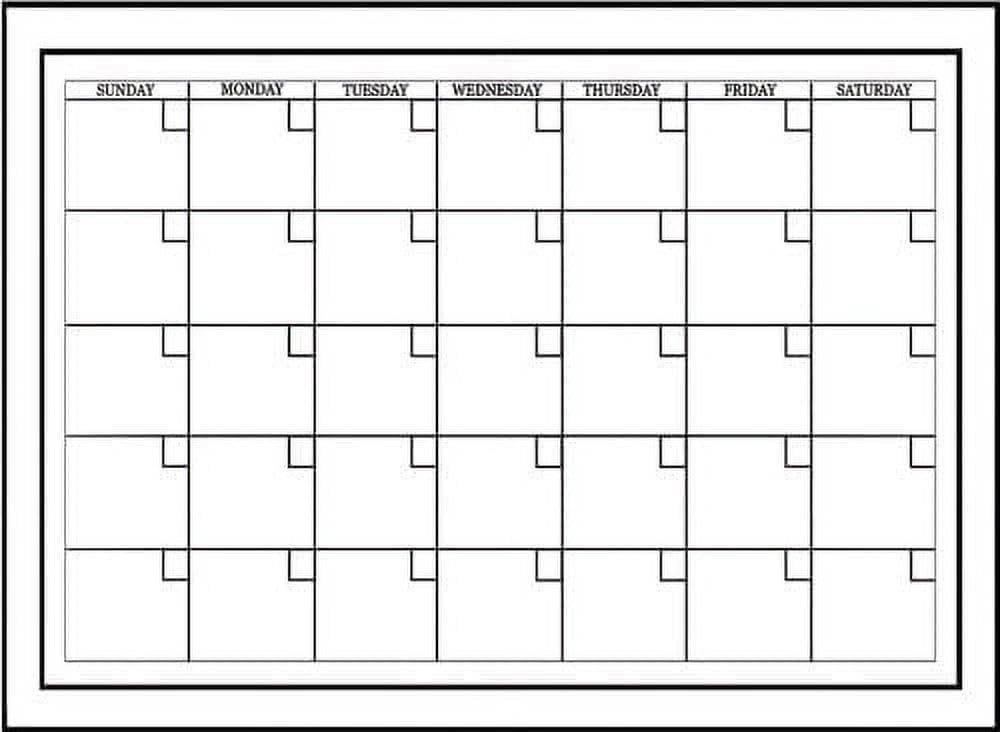 White Dry Erase Monthly Wall Calendar with Marker