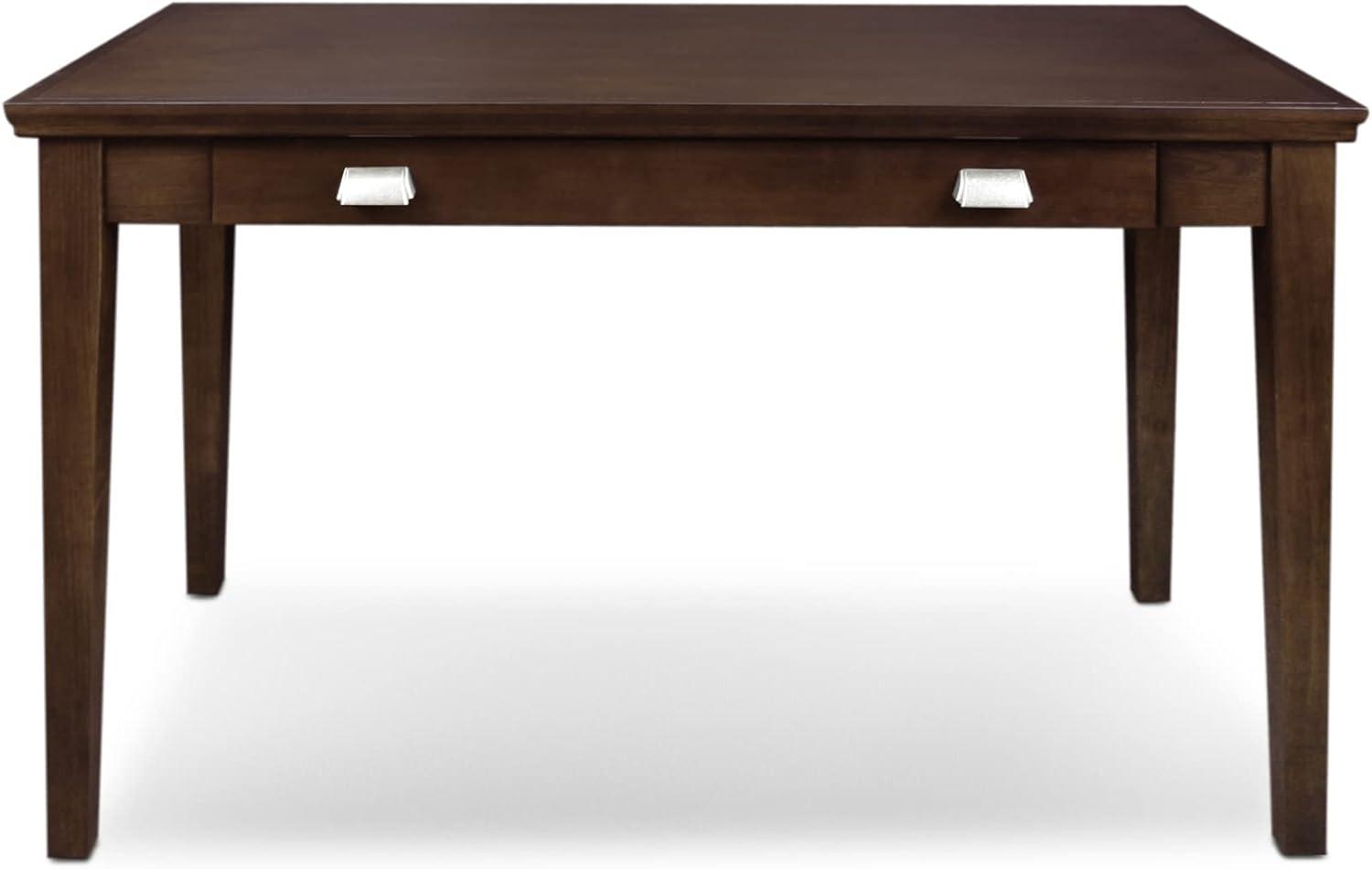 Chocolate Cherry Wood Writing Desk with Drawer and Keyboard Tray