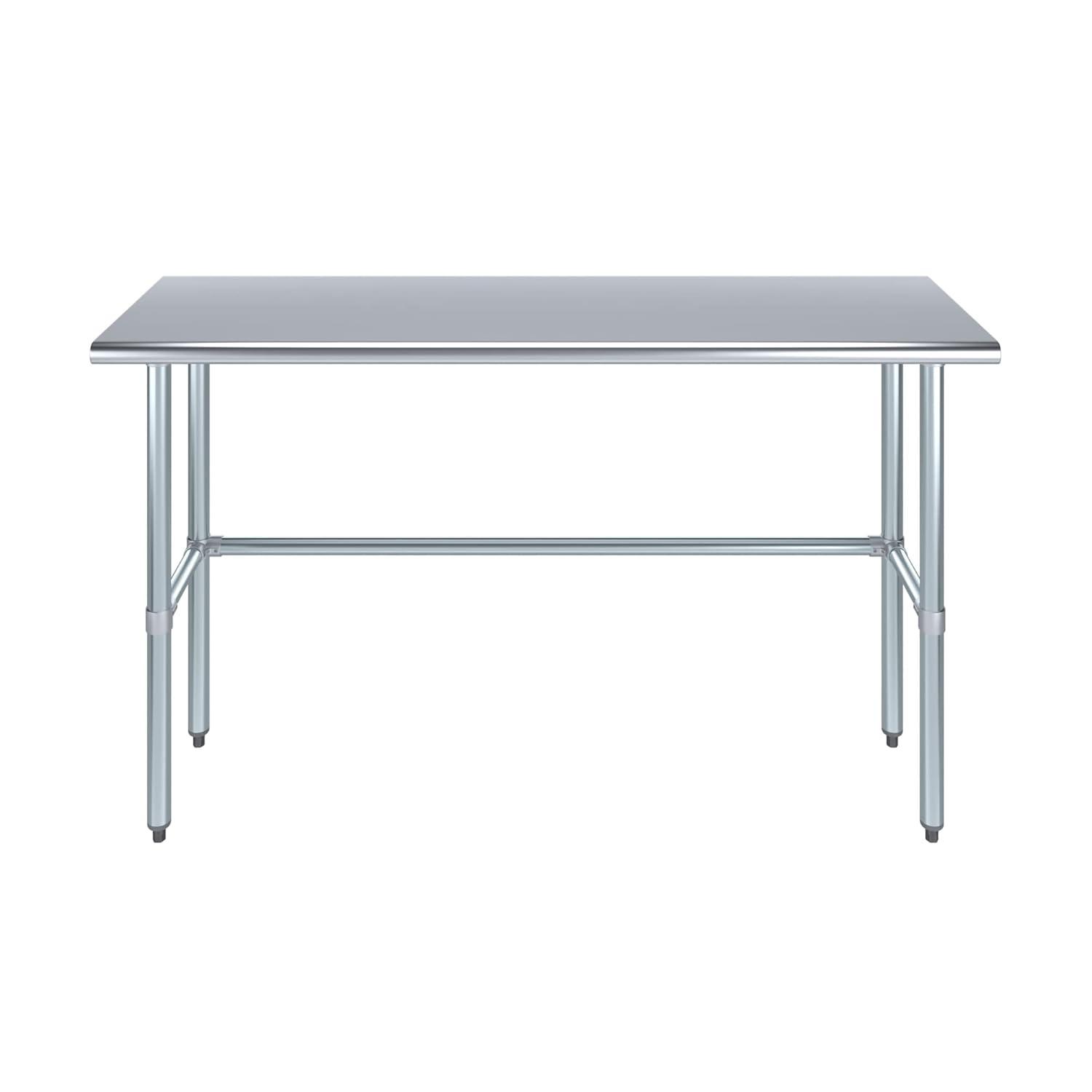 Amgood Stainless Steel Open Base Work Table
