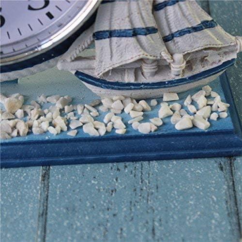 Wheel Wall Clock Decoration Nautical Anchor Boat Steering Wheel Time Clock Table Decor - Ship