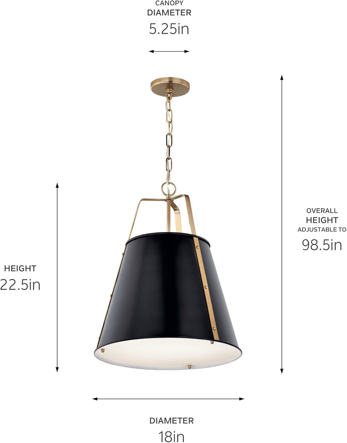 Black and Bronze Glass Drum Pendant Light