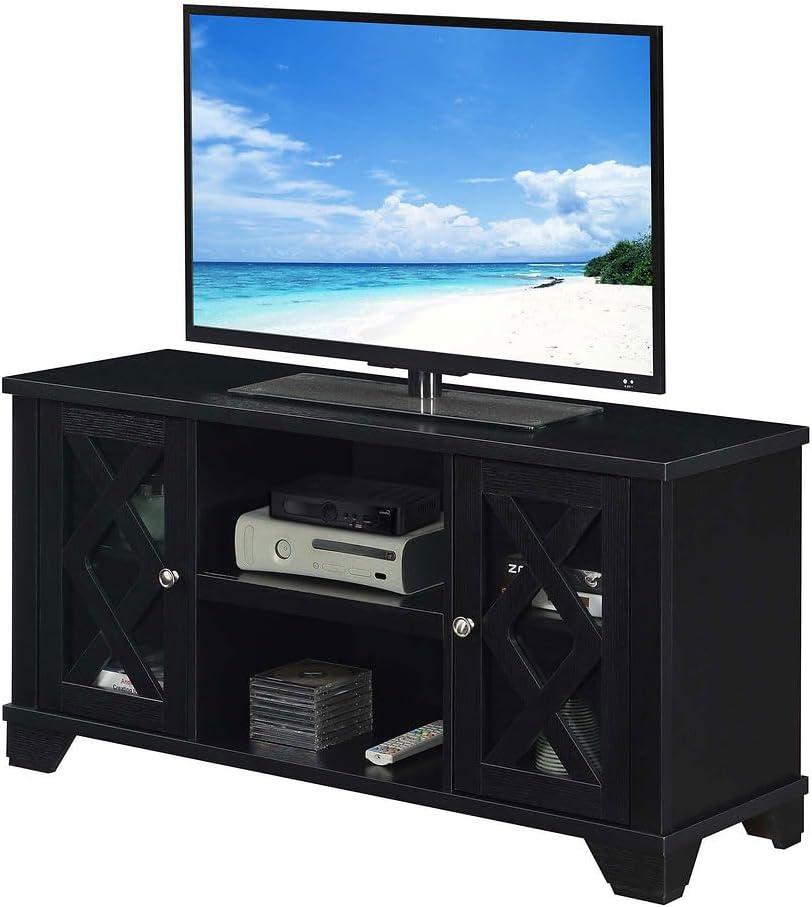 Gateway 48" Black Wood TV Stand with Cabinet Storage