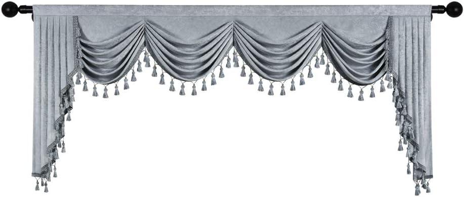 Gold Chenille Waterfall Valance with Rod Pocket