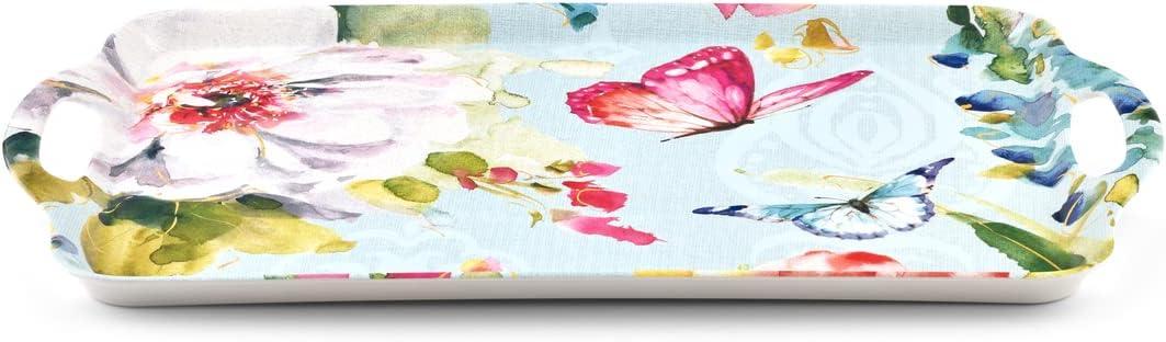 Colorful Breeze Multicolor Melamine Handled Serving Tray