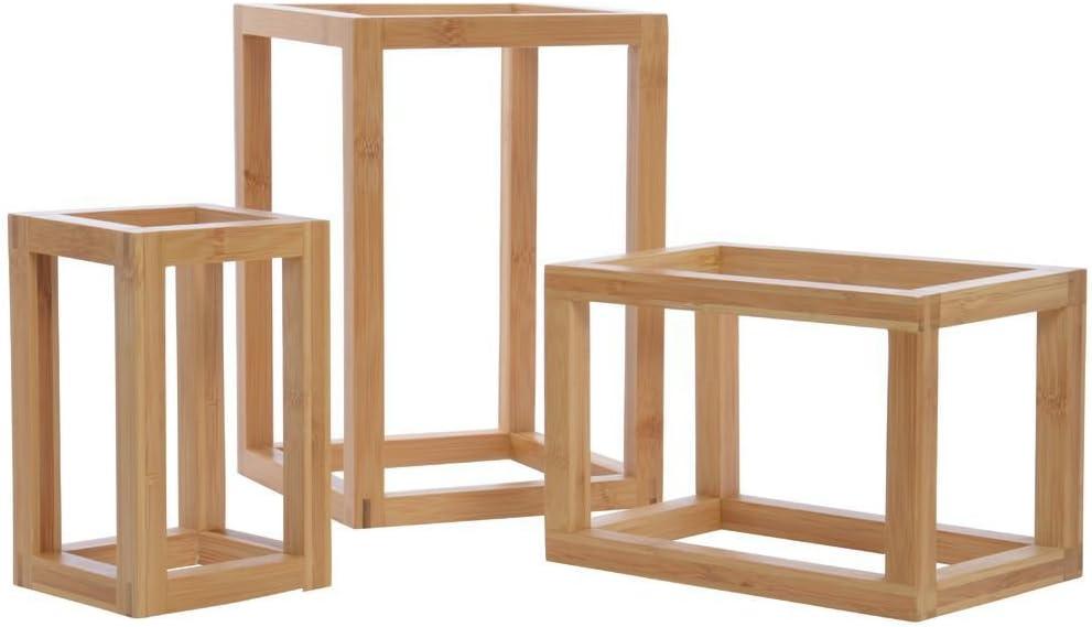 RISER, RECTANGULAR FRAME,  BAMBOO, SET OF 3 (Set of 3)