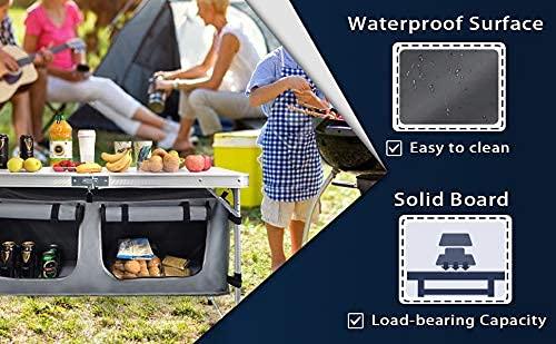 Camping Folding Table - Portable and Lightweight Table with Storage, Backyards, BBQ, Party and Picnic Foldable Table …