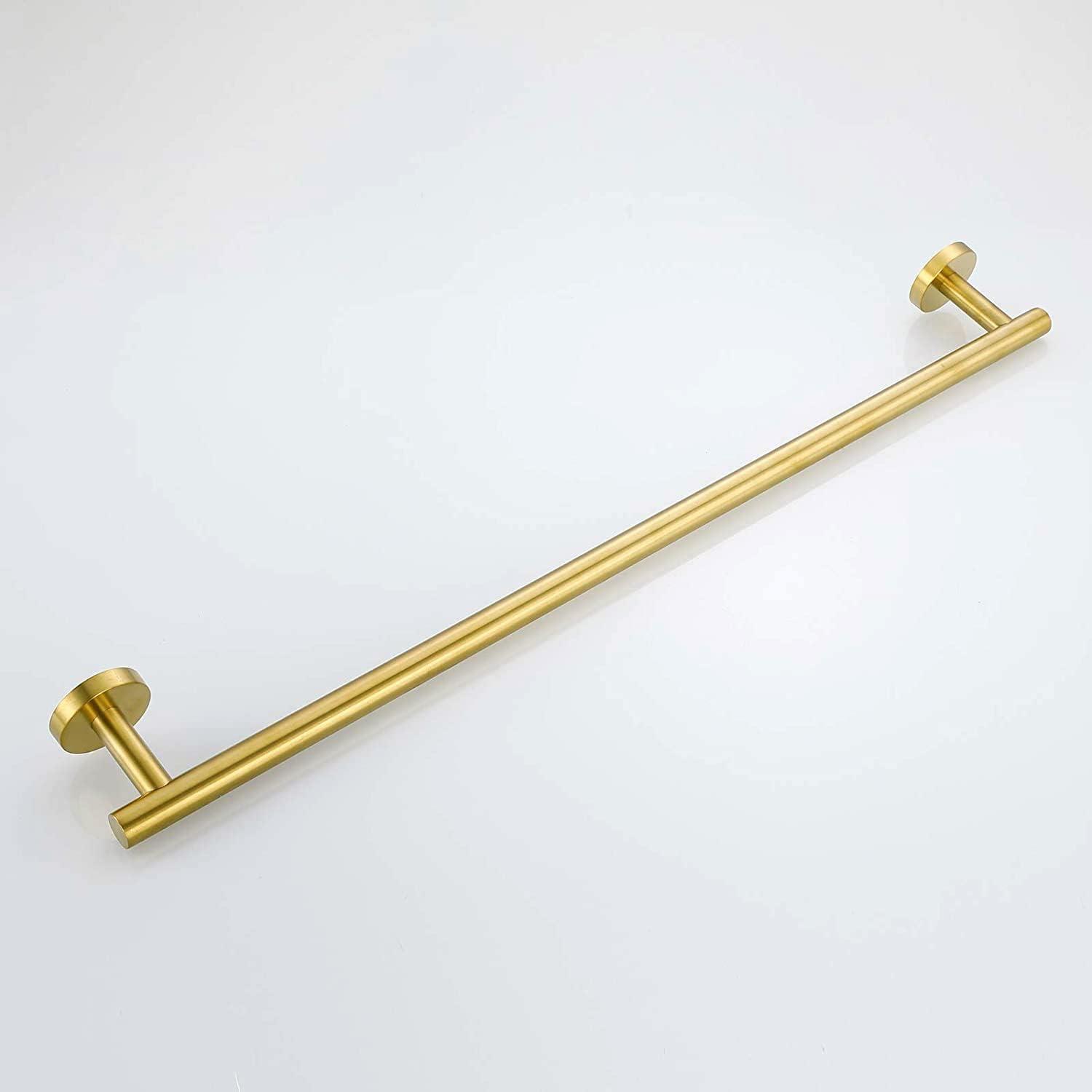 Brushed Gold Stainless Steel Wall-Mounted Towel Bar