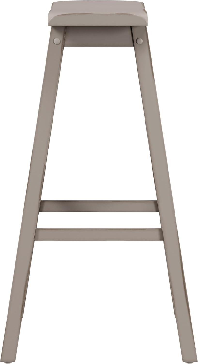 Hillsdale Furniture Moreno Wood Backless Bar Height Stool, Distressed Gray