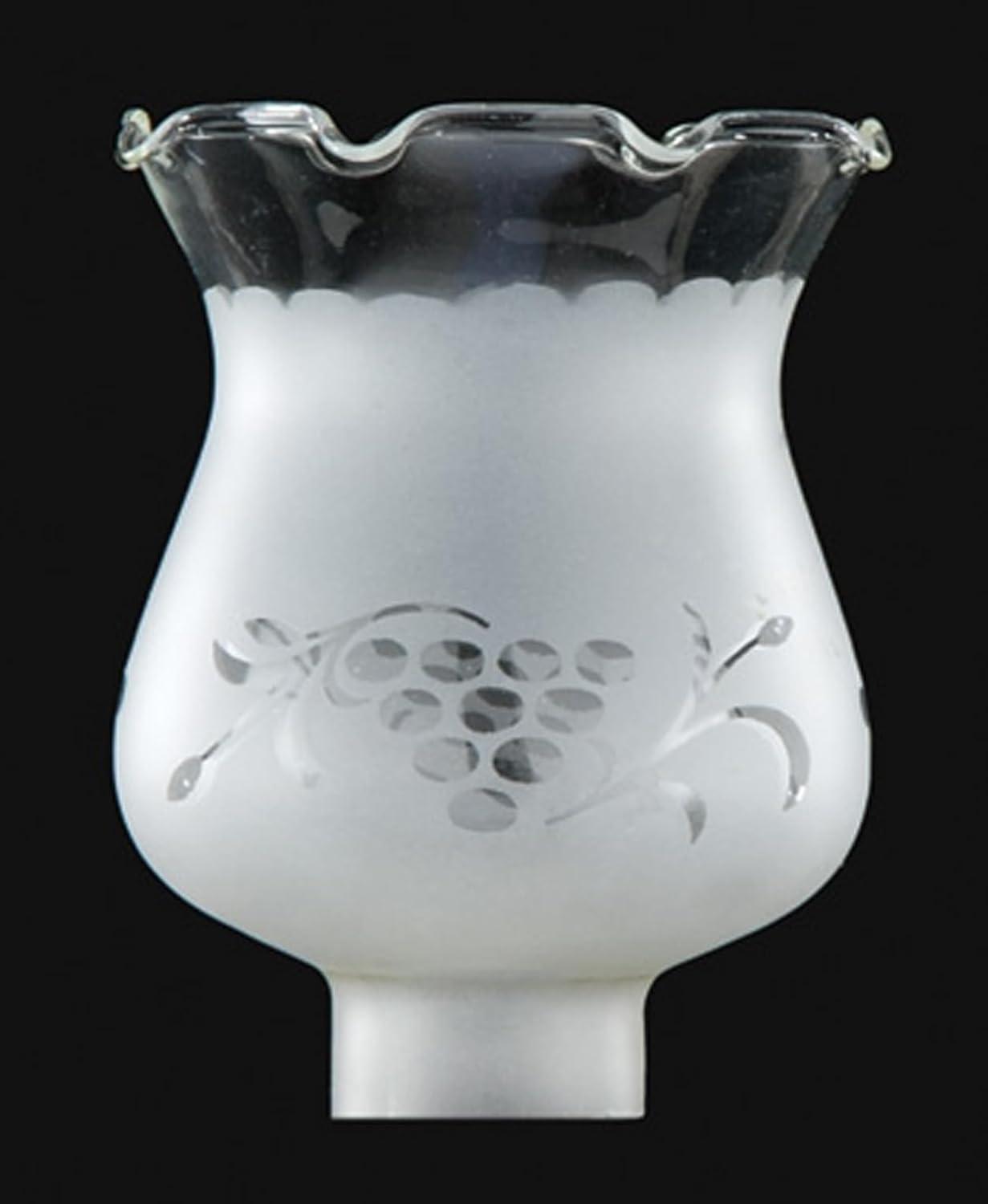 B&P Lamp 1 5/8 Inch Fitter Colonial Style Frosted and Etched Design Glass Lamp Shade for Vintage and Antique Style Globes
