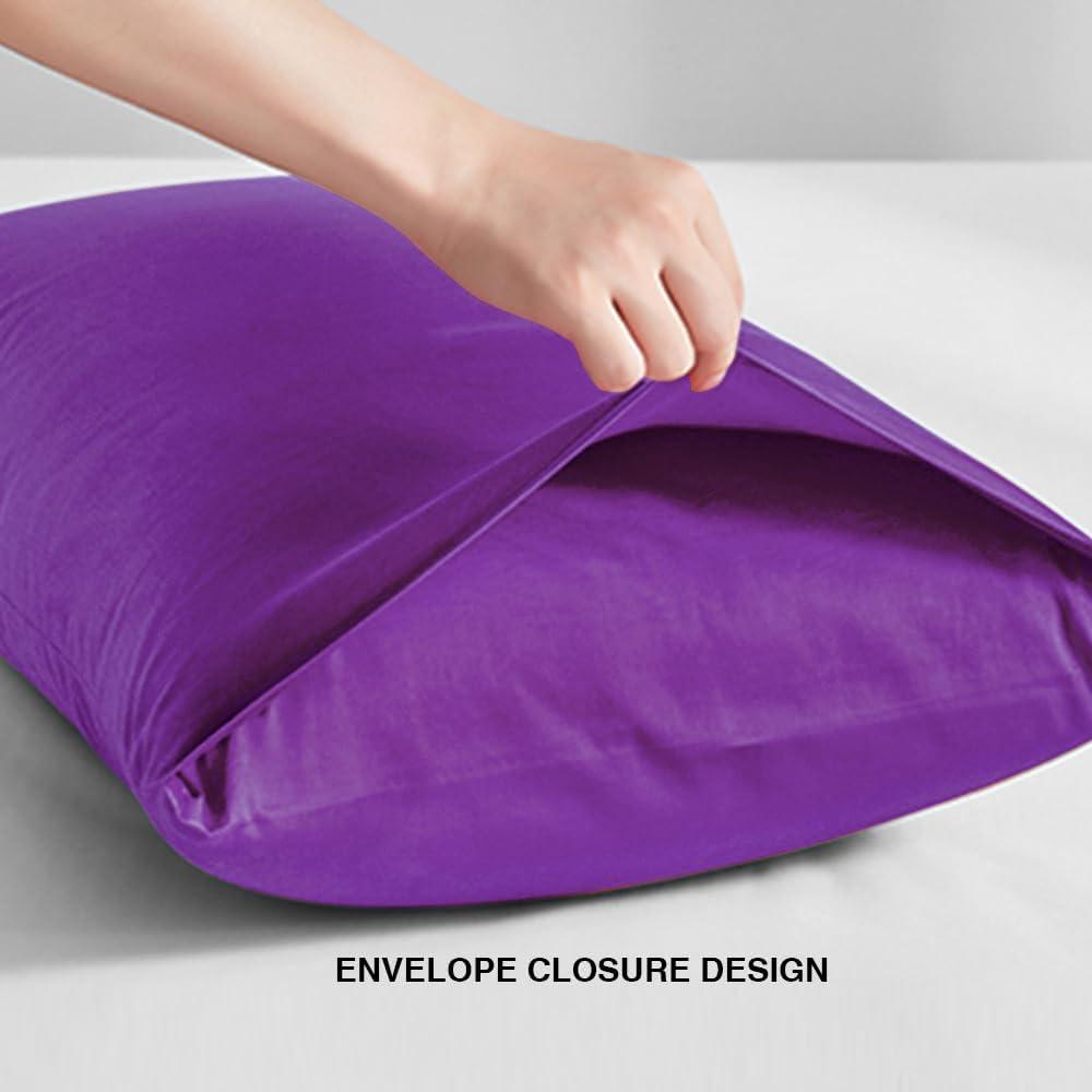 Ntbay Microfiber Ultra Soft Body Pillowcase with Envelope Closure, Wrinkle, Stain Resistant Body Pillow Cover, 20" x 54", Purple (Not Include Body Pillow)