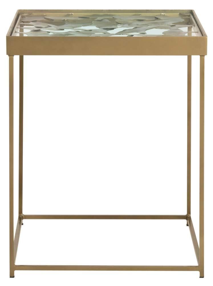 Lilian Leaf Side Table - Antique Brass - Safavieh.