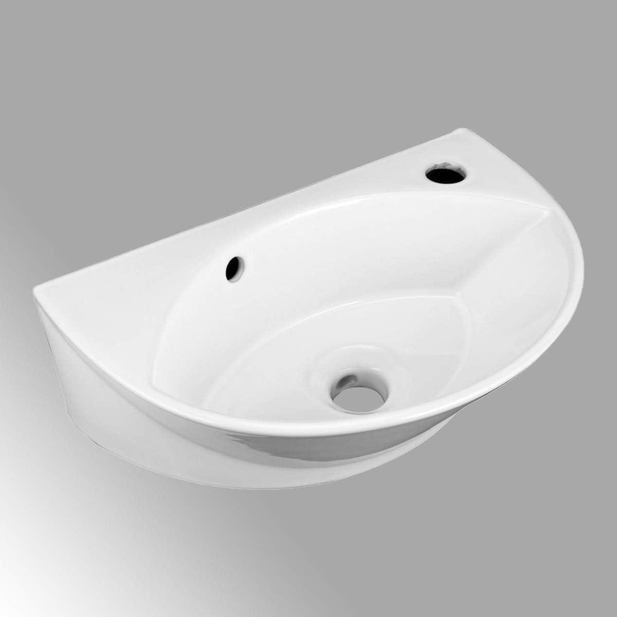 The Renovators Supply Inc. 10.5'' Reno-Gloss Vitreous China U-Shaped Bathroom Sink with Overflow