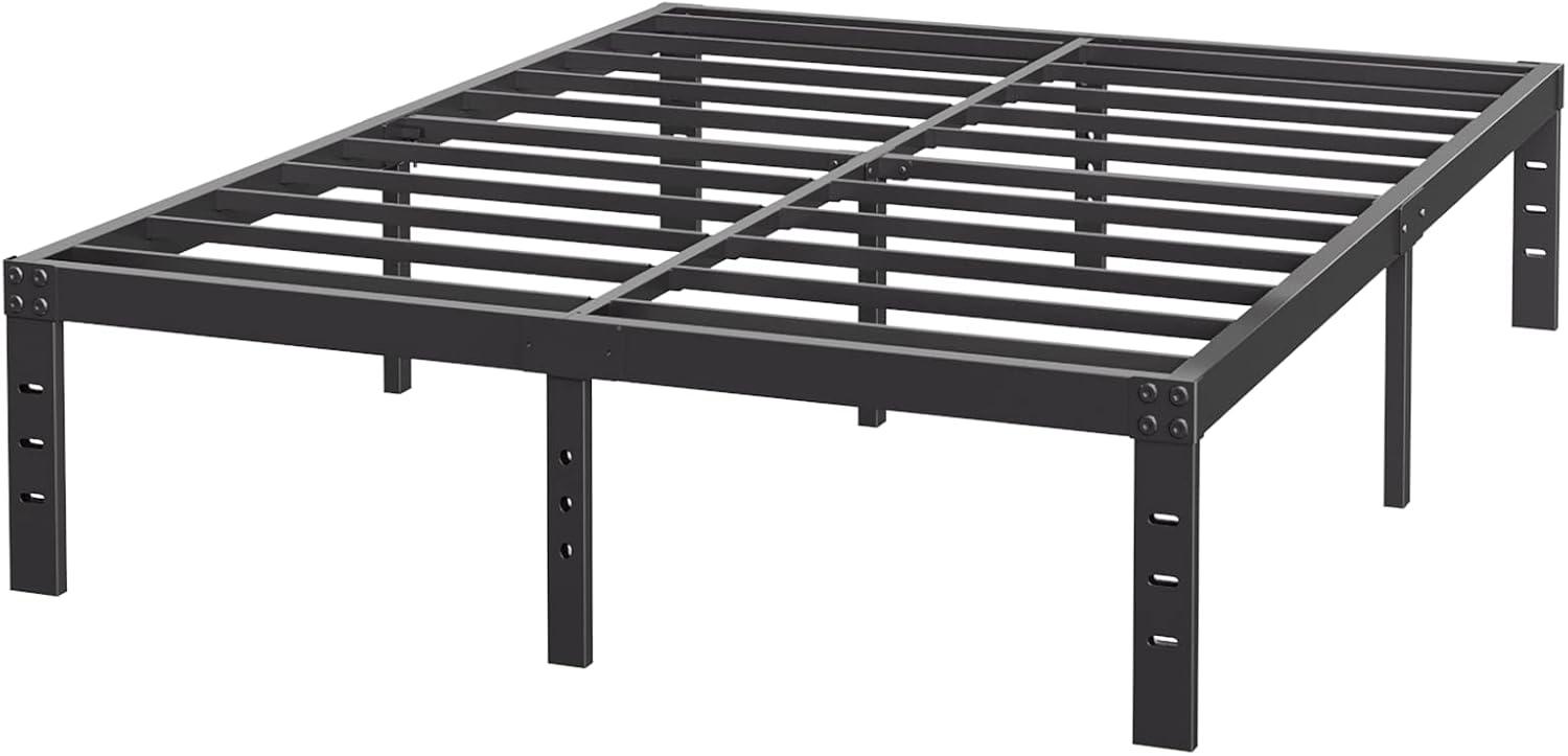 Twin Metal Bed Frame - 16 Inch Tall, No Box Spring Needed, Heavy Duty Platform With Storage Space, Sturdy Non-Slip Noiseless