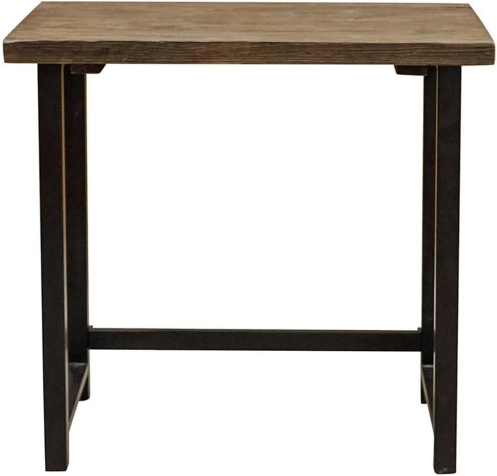 Alaterre Furniture Pomona Writing Desk Metal and Solid Wood Natural : Modern Style, No Storage, Spot Clean, 30" Height