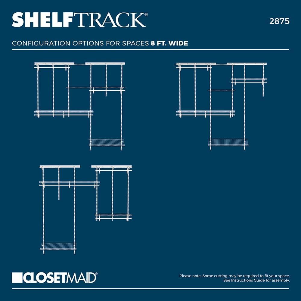 ShelfTrack 60" W - 96" W Closet System Starter Kit