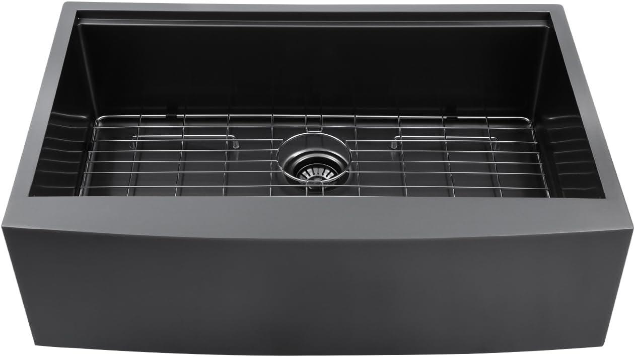 30" L x 22" W Workstation Farm Kitchen Sink Stainless Steel Single Bowl Apron Front Kitchen Sink