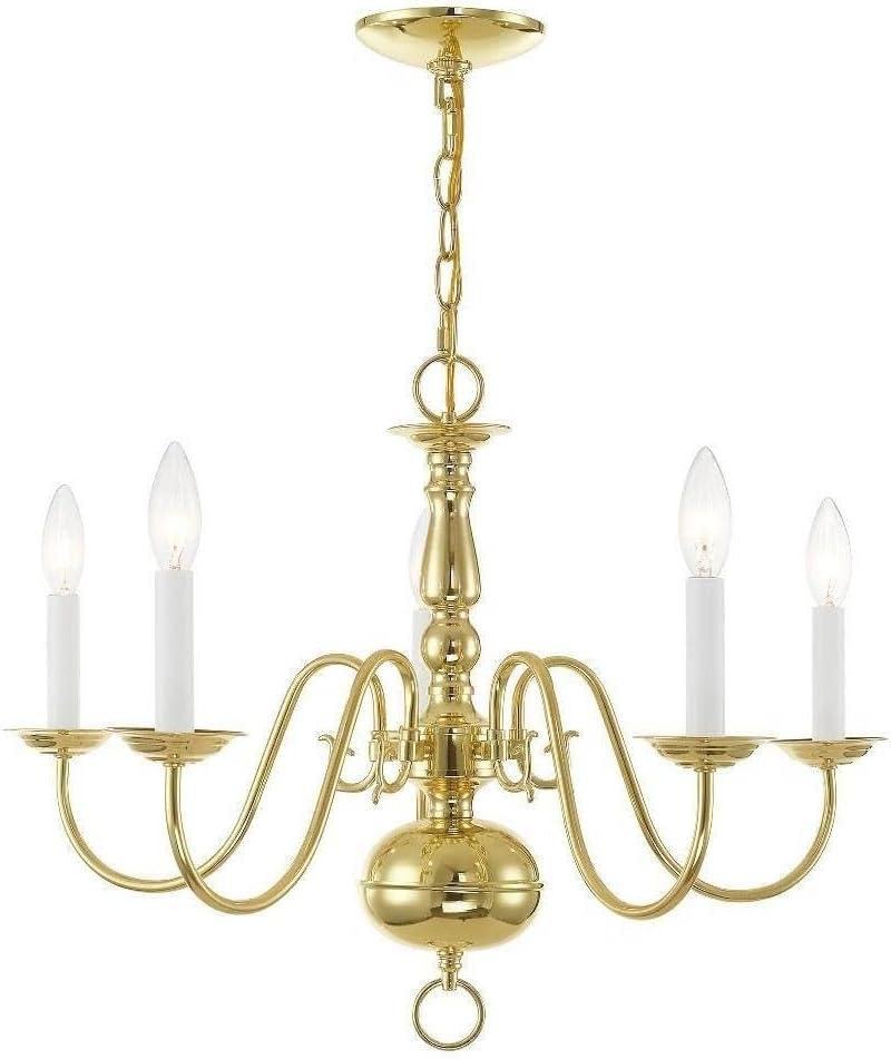 Livex Lighting Williamsburgh 5 - Light Chandelier in  Polished Brass