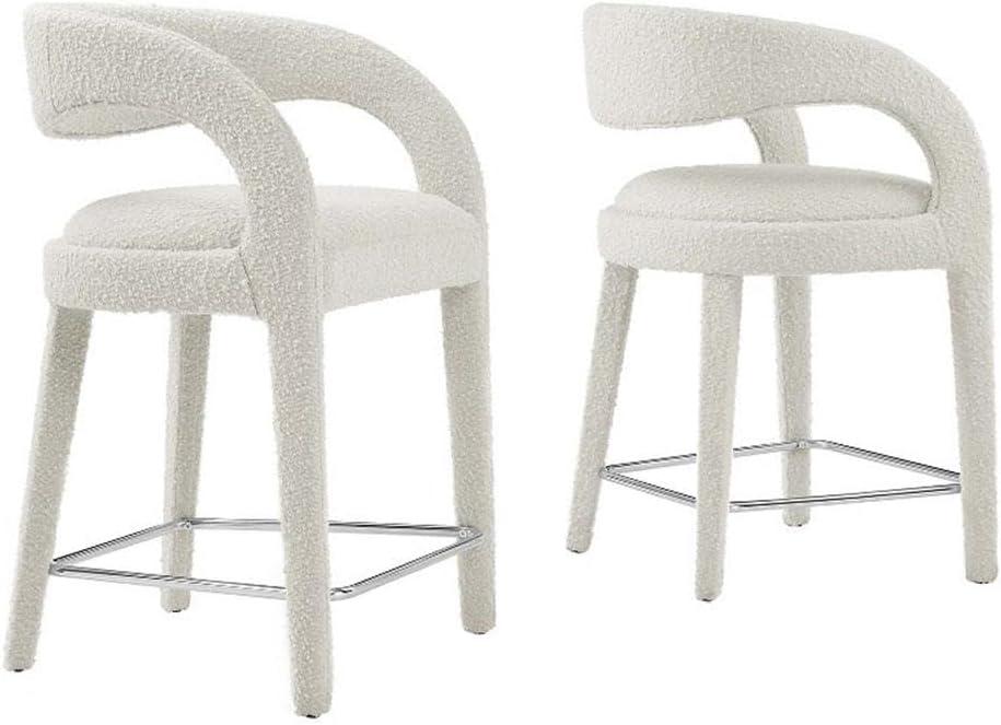 Modway Pinnacle Boucle Upholstered Counter Stool Set of Two