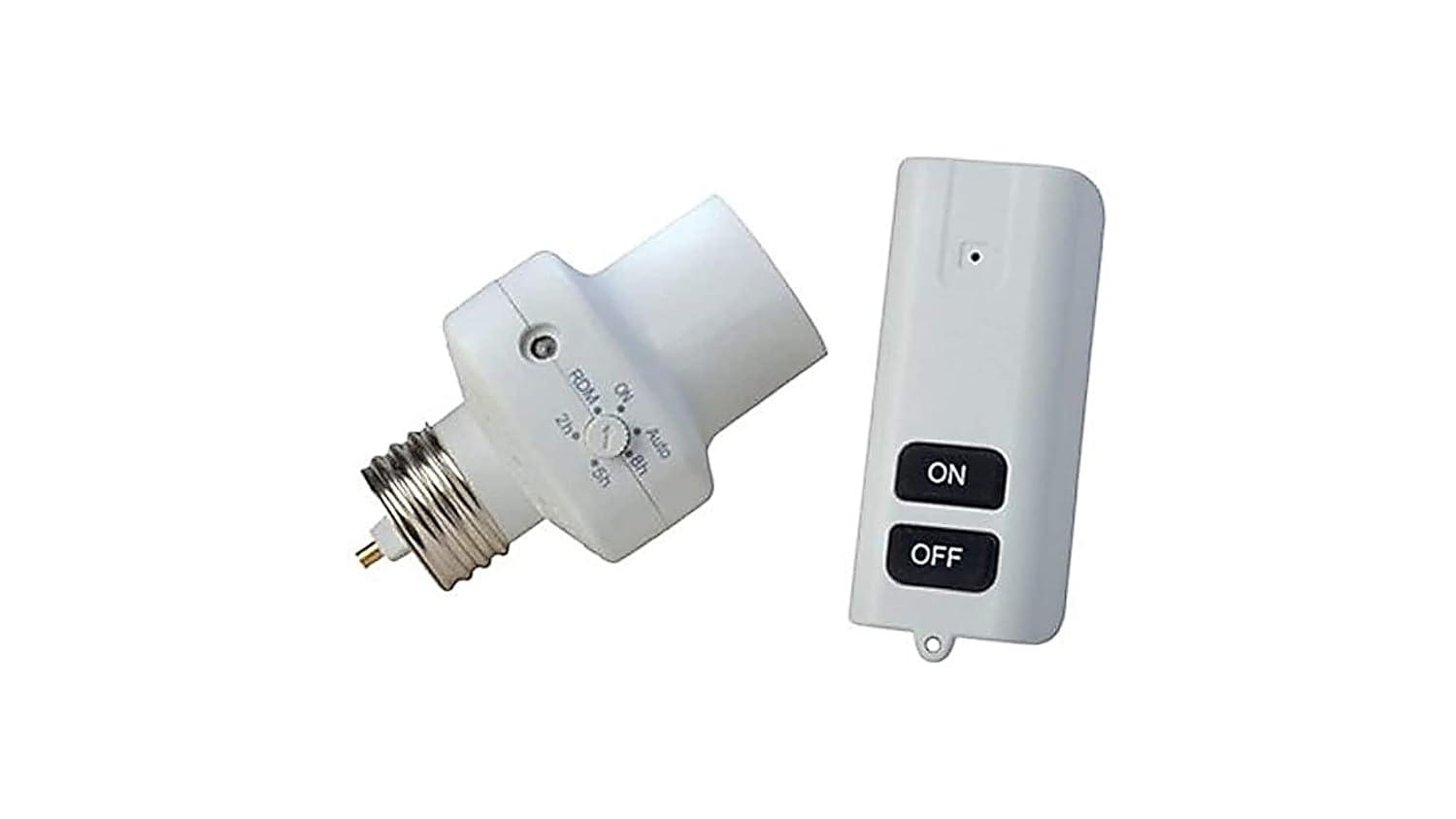 Woods 59415 Indoor Screw-In Light Socket Screw-In with Wireless Remote Control and Programmable Timer, Energy Savings
