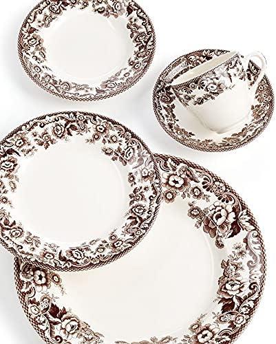 Spode Delamere Brown Floral 5-Piece Ceramic Place Setting