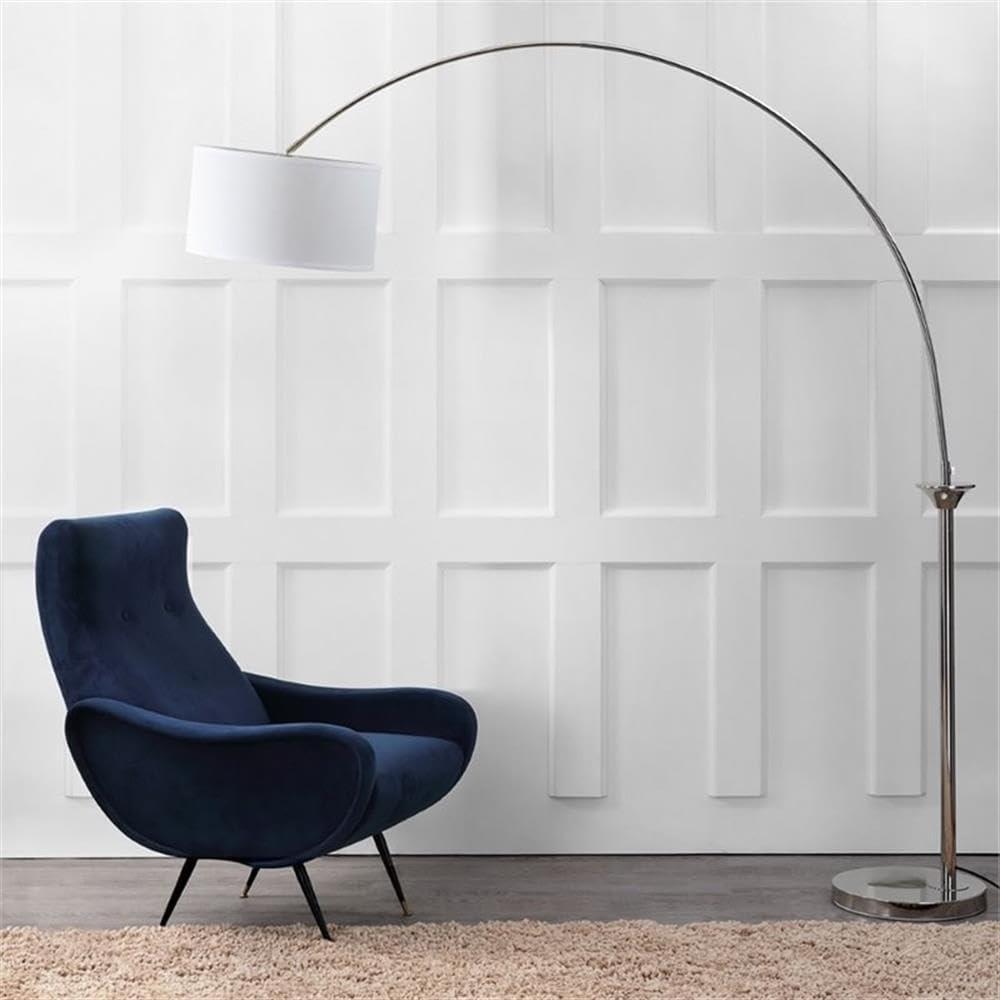 SAFAVIEH Mira 84 in. H Modern Glam Arc Floor Lamp, Shine Nickel