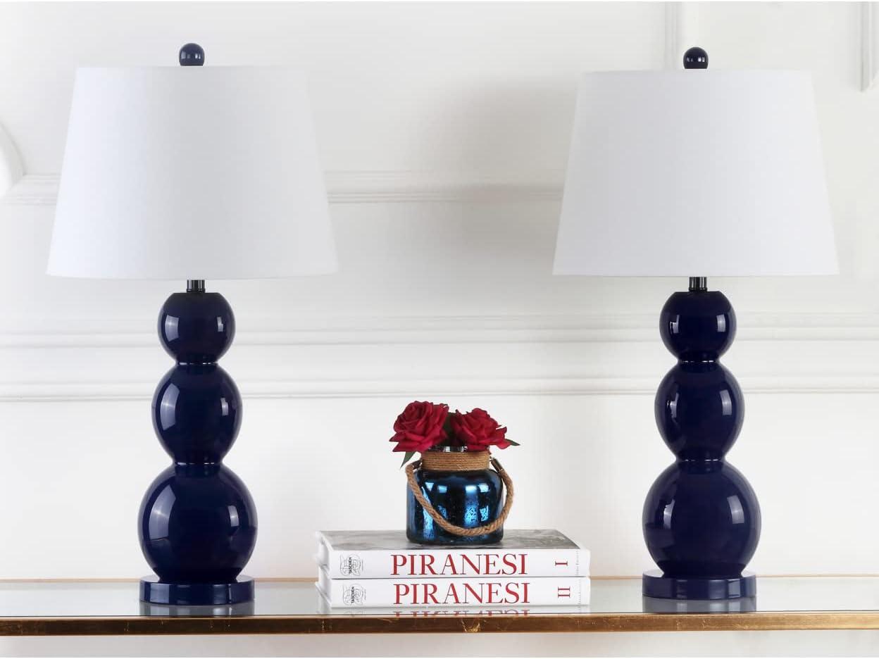 Jayne 3 Sphere Table Lamp (Set of 2) - Navy - Safavieh.