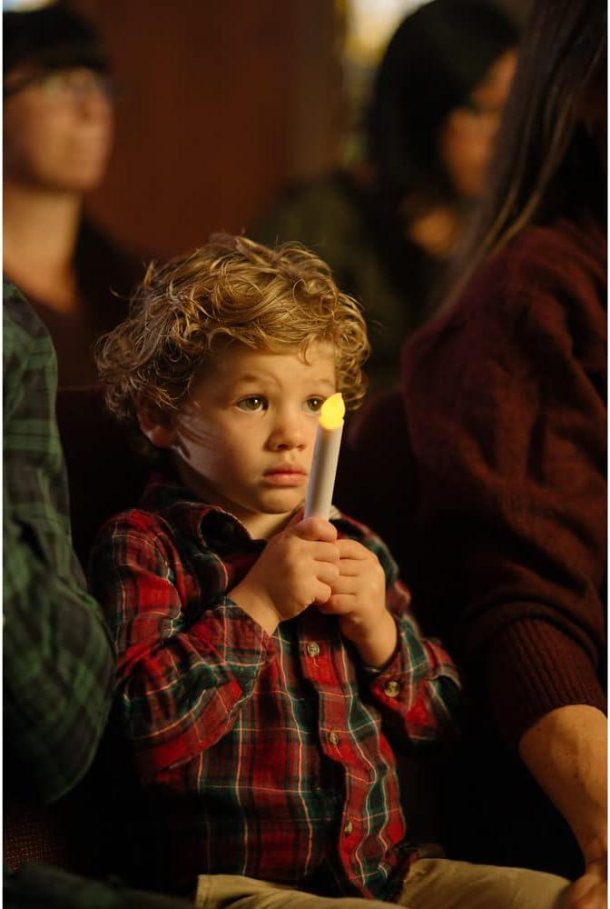 Concordia Supply SafeFlame LED Candlesticks - 6" (25-Pack) Handheld Battery Operated Candles w/Flickering Effect - Perfect for Church Services, Candlelight Vigils, and Special Events - (Amber)