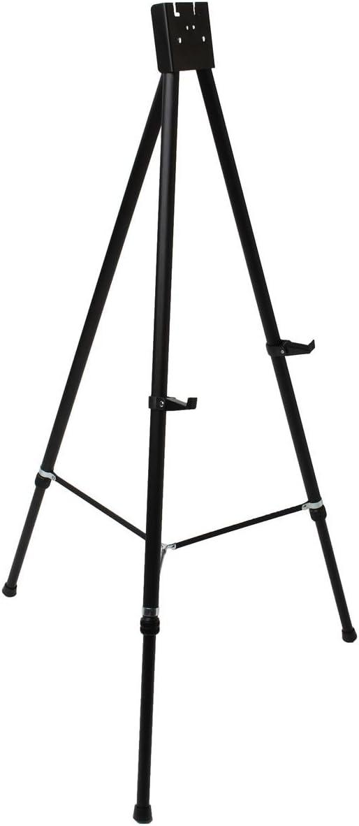 Floor Easel for Art or Display, Adjustable Height, with 36" x 48" Snap Frame (Black Aluminum) (EASSF3648B)