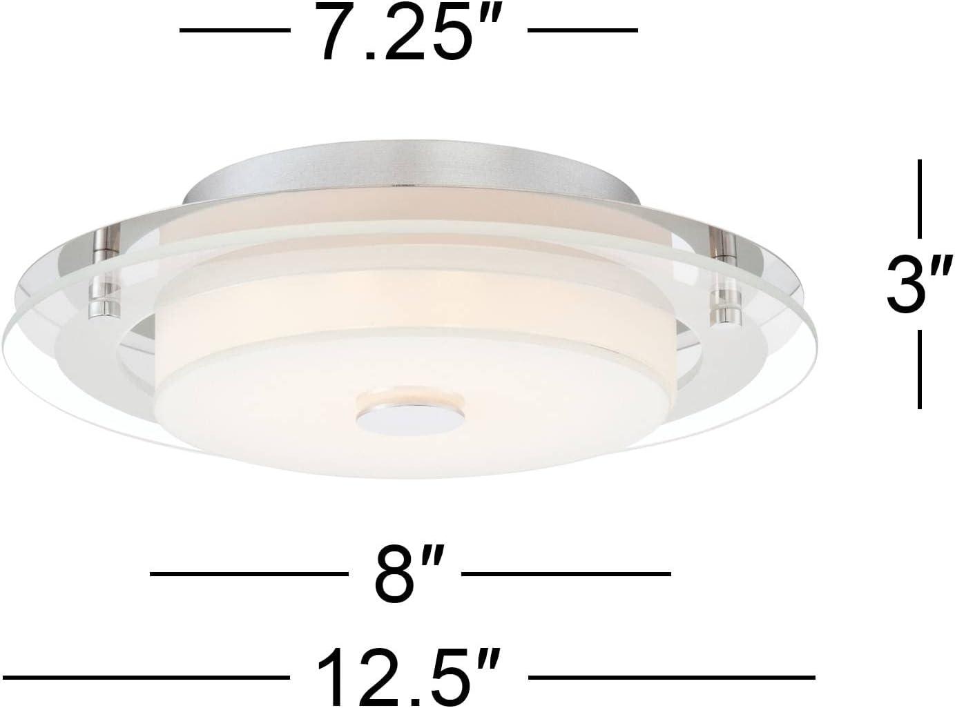 Clarival 12.5" Chrome LED Flush-Mount Ceiling Light with Acrylic Diffuser