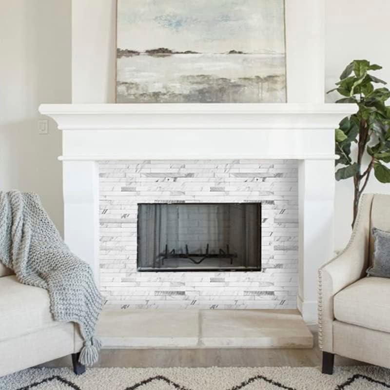 White Marble Look PVC Peel and Stick Backsplash Tiles