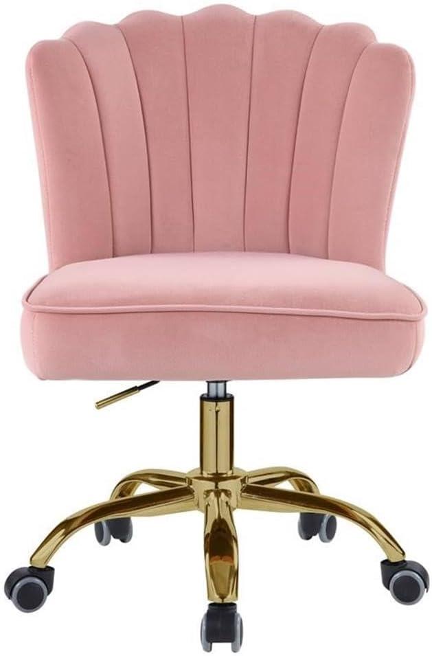 ACME Moyle Office Chair in Rose Quartz and Gold