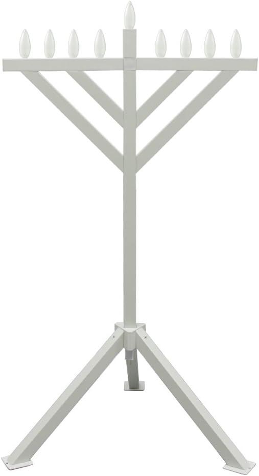 White 52'' PVC Electric Menorah for Indoor/Outdoor Use