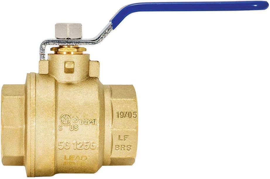 Eastman 20053LF Válvula de Bola de Puerto Completo de Alta Resistencia, IPS de 1-1/2 Pulgadas, Latón