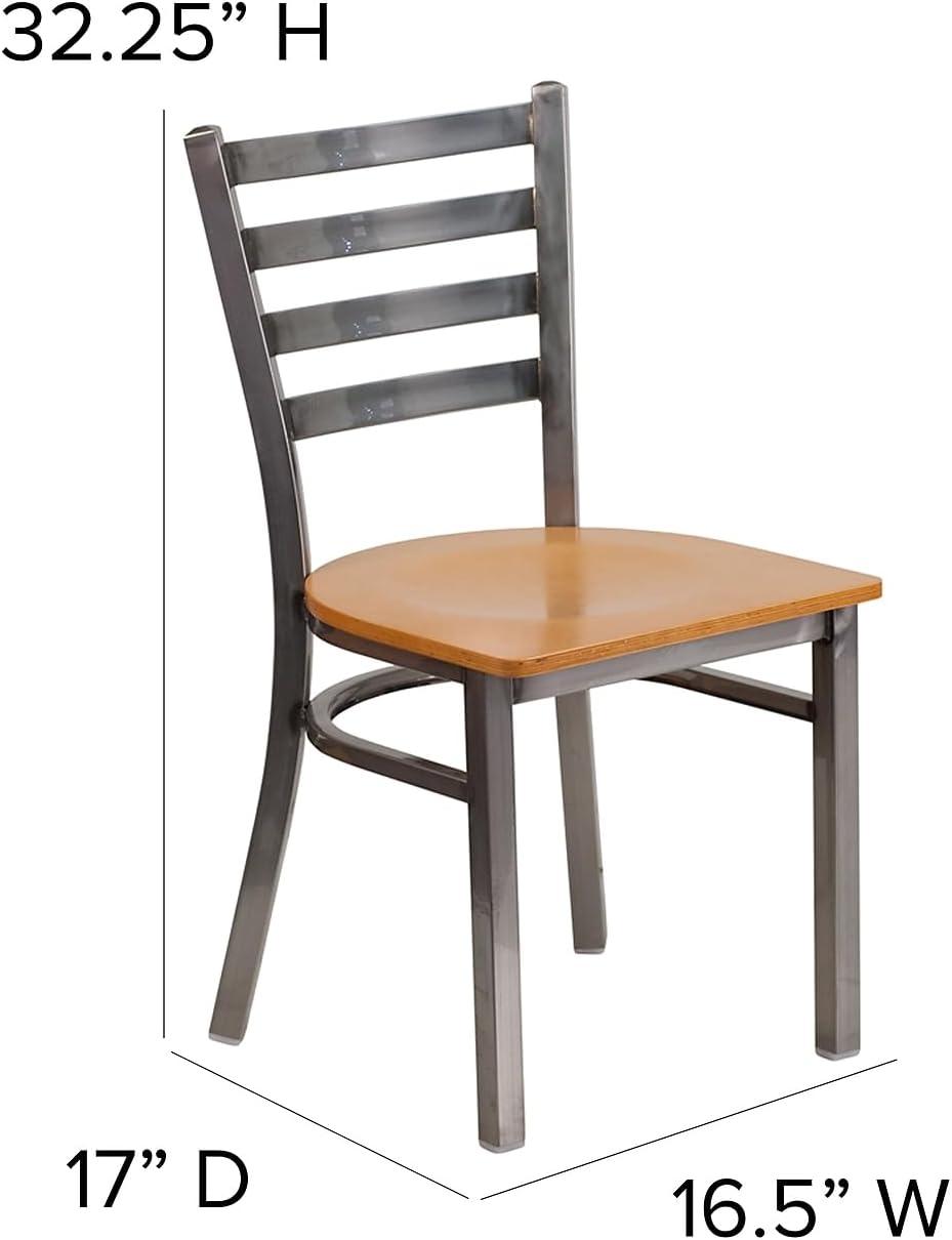 Flash Furniture Kendall Clear Coated Ladder Back Metal Restaurant Chair
