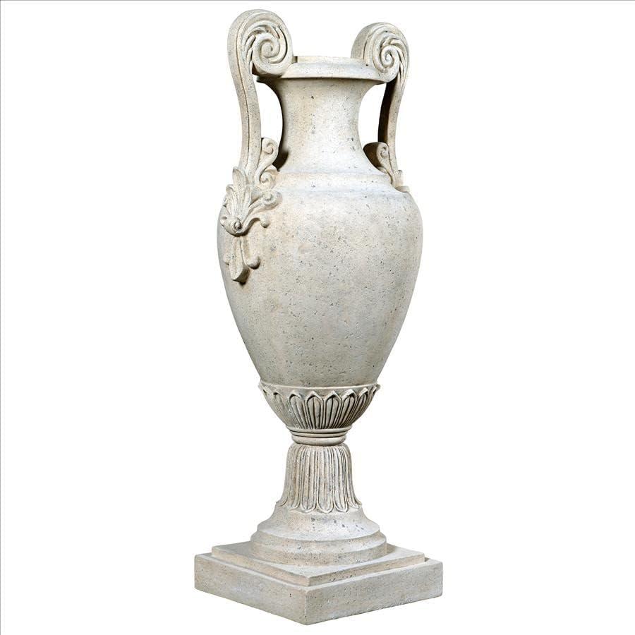 Large Faux Limestone Fiberglass Garden Urn