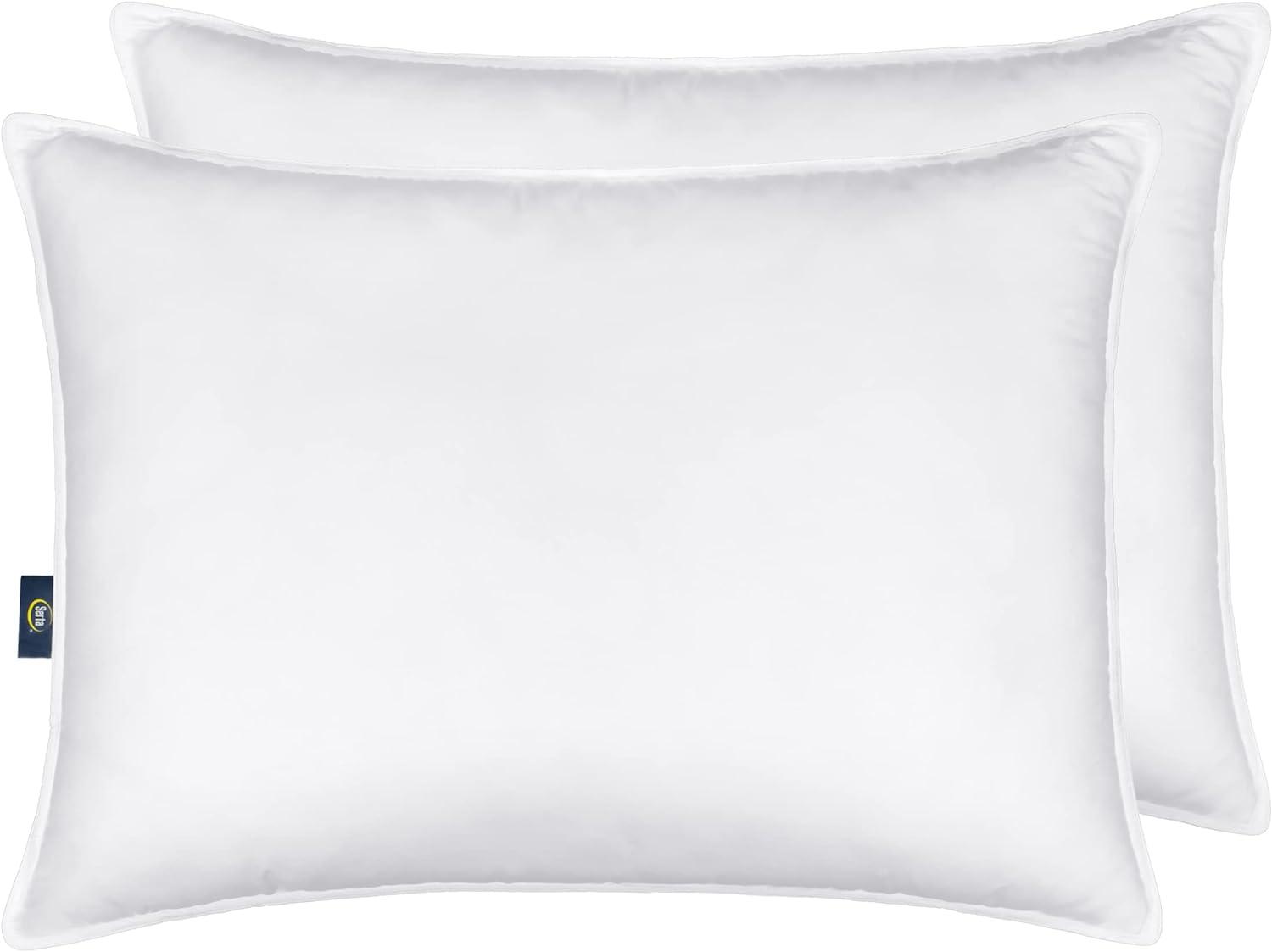 White Hypoallergenic Polyester Medium Density Pillow 2-Pack