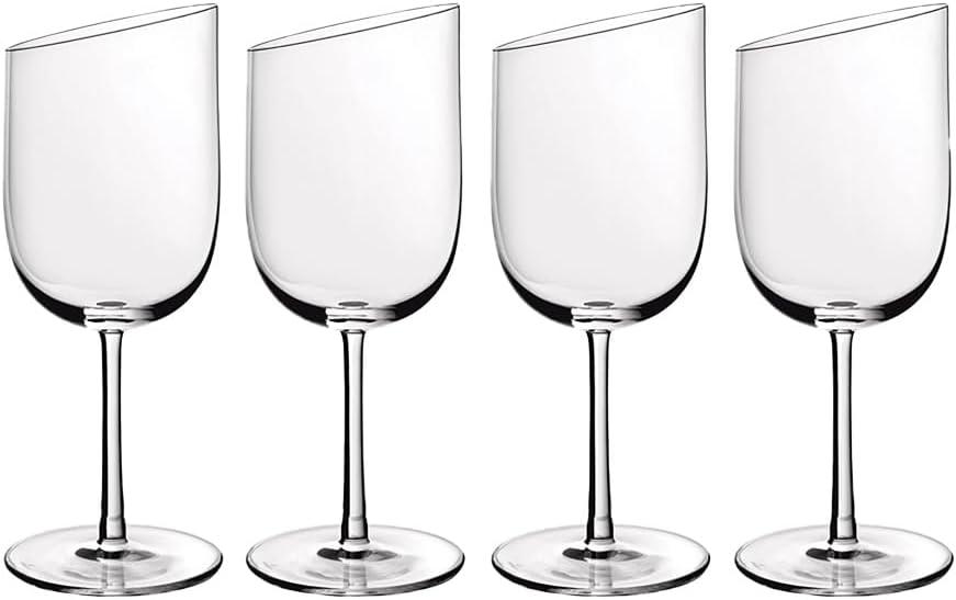 NewMoon 10 oz Clear Crystal White Wine Glass Set of 4