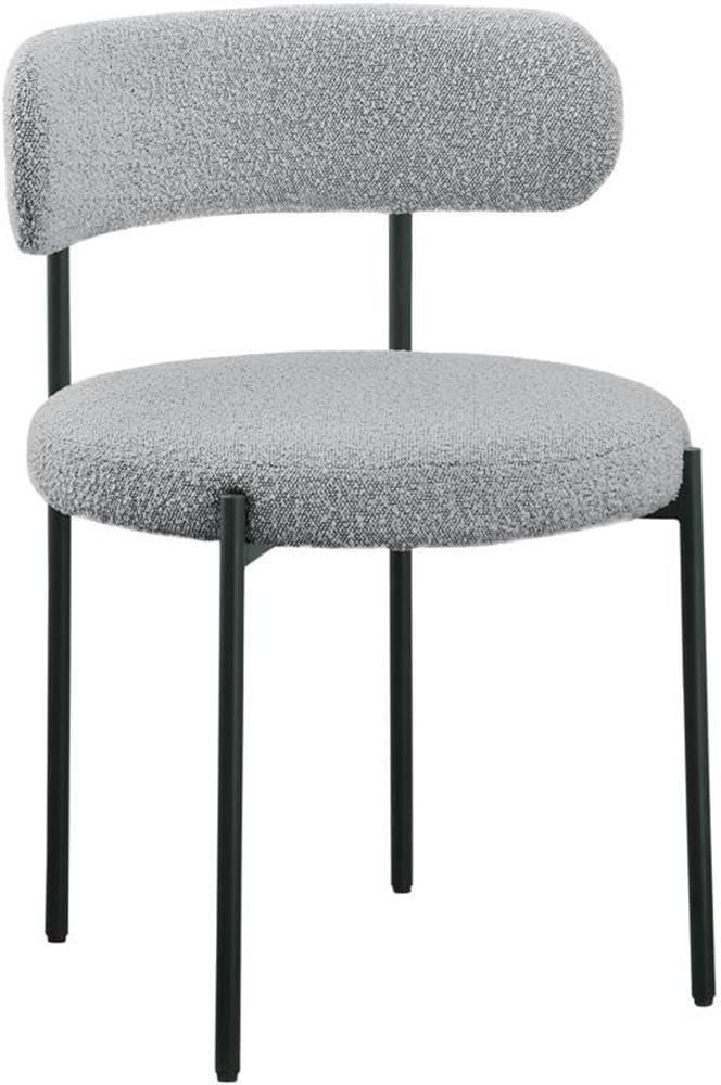 Meridian Furniture Beacon Grey Boucle Fabric Dining Chair