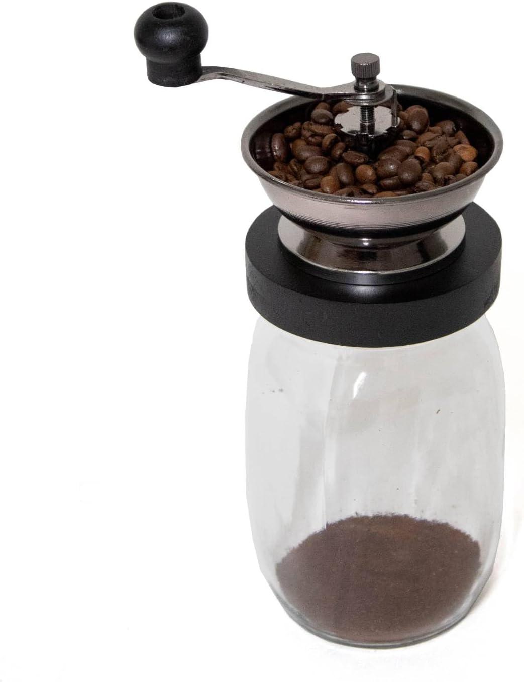 Lehman's Manual Coffee Grinder with Mason Jar Grounds Storage, Comfortable Grip Quiet Smooth Non-Electric Hand Crank, Standard Grind