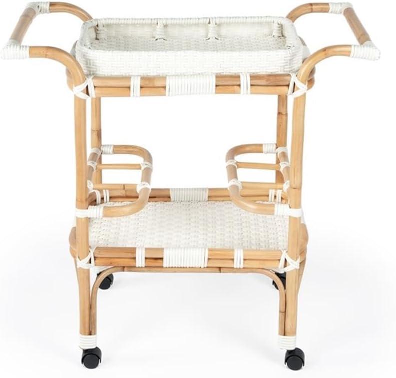 Butler Specialty Company Selena White Rattan Bar Cart