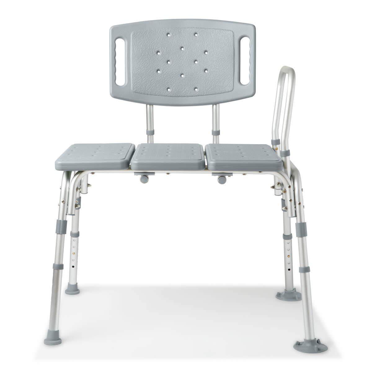 Gray Plastic Bariatric Transfer Bench with Adjustable Legs